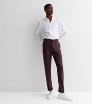 New Look Burgundy Floral Skinny Fit Trousers